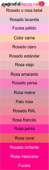 tipos de color rosado